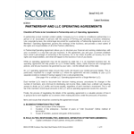 Partnership Operating Agreement Template example document template