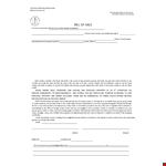 Real Estate Bill Of Sale Template example document template