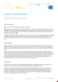 Drug And Alcohol Policy For Employees Company s Alcohol And Drug Policy Drug And Alcohol Policy For Employees Company s Alcohol And Drug Policy