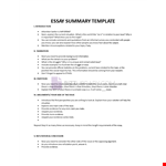 Essay Summary Template example document template 