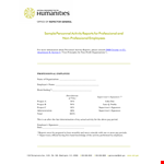 Employee Personnel Activity Report: Tracking Professional Activities, Reports, and Signatures example document template