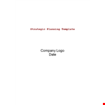 Strategic Plan Template example document template