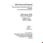 Ph.d Research Proposal Format example document template