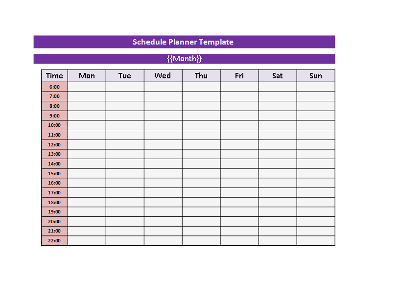 schedule planner template