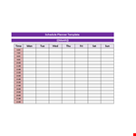 Schedule Planner Template example document template
