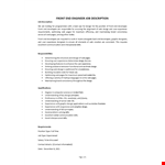 Front End Engineer Job Description example document template