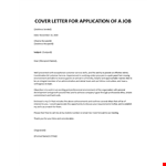 Job application letter example document template