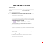 Write-Up Form template example document template