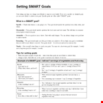 Smart Goals Planner Template example document template