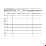 Weekly Hourly Schedule Template example document template