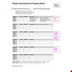 Weekly Weight Loss Progress Chart Template example document template