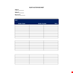 Silent Auction Bid Sheet - Get Ready to Outbid Your Competitors! example document template