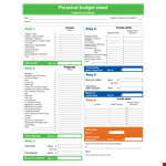 Personal Budget Template Printable example document template