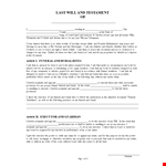 Create Your Last Will and Testament with Our Easy Template | Protect Your Estate and Loved Ones example document template