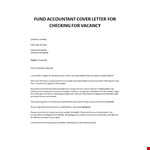 Fund Accountant cover letter example document template