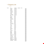 Grocery Inventory example document template