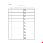 Customer Communication Log Template | Keep Track of Letters and Emails example document template 