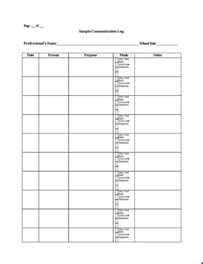 Customer Communication Log Template | Keep Track of Letters and Emails