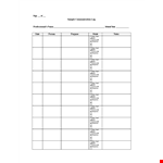 Customer Communication Log Template | Keep Track of Letters and Emails example document template