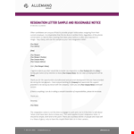 Resignation Letter Sample With Reason example document template 