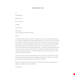 Sample Teacher Application Letter example document template