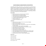 Database Admin Fresher Job Description example document template
