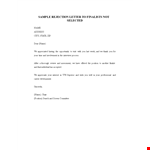 Rejection Letter for Polite and Professional Response example document template