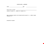Elementary School Incident Report example document template