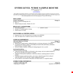 Entry Level Nurse Resume Template example document template
