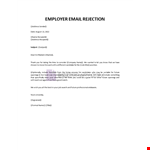 Employer Rejection example document template