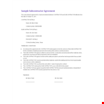Expertly Drafted Subcontractor Agreements | Clear Contractor & Subcontractor Details example document template
