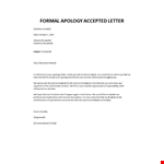 Formal apology acceptance letter  example document template