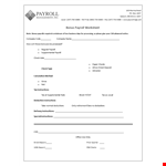 Payroll Template - Create Bonus Payroll Easily with Instructions & Deposit Template example document template