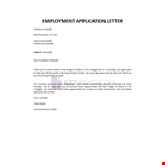 Employment Application Letter example document template