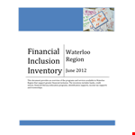 Financial Product Inventory example document template
