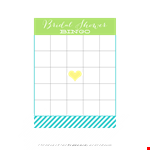 Free Printable Bridal Shower Bingo Card example document template