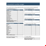 Monthly Home Expense Report example document template
