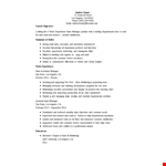 Department Sales Manager Resume example document template