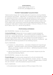 Sample Property Manager Resume