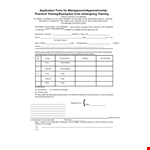 Training Application Form example document template
