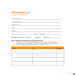Event Guest List Template - Easily Manage Your Guests | Free Download example document template