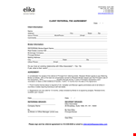 Client Referral Agreement Template for Agreement, Broker, Referral, and Principal example document template