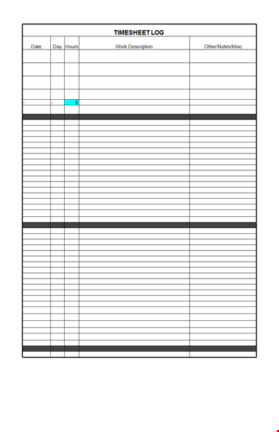 Timesheet Log Template
