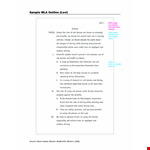 Mla Outline Example example document template