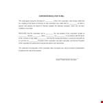 Corporate Resolution Form | Board of Directors & Corporation Resolutions example document template