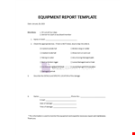 Equipment Report Template example document template