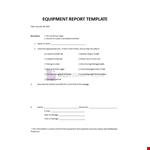 Equipment Report Template example document template 