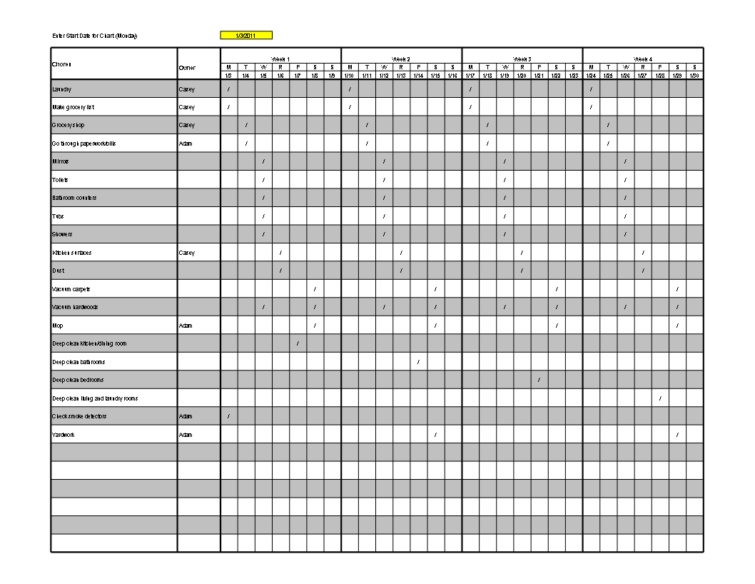 Get Organized with Our Chore Chart Template - Simple and Effective