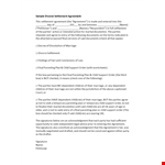 Divorce Agreement & Settlement for Child - Agreement between Parties example document template