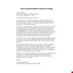 Letter of Recommendation for Student Scholarship | University Students | Janet | Geography | Mythic example document template